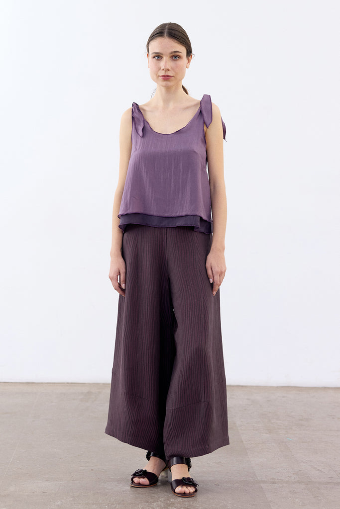 Reversible Silk Top - Berenjena/Lavanda