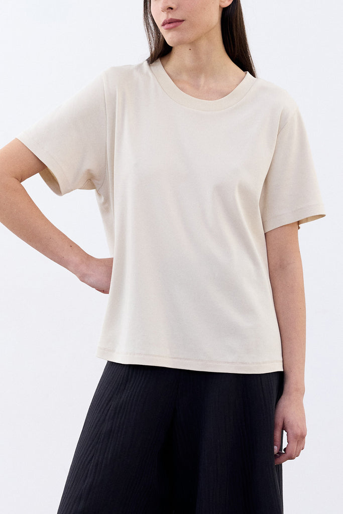 Basic Crew Neck Pima Cotton T-Shirt - Crudo