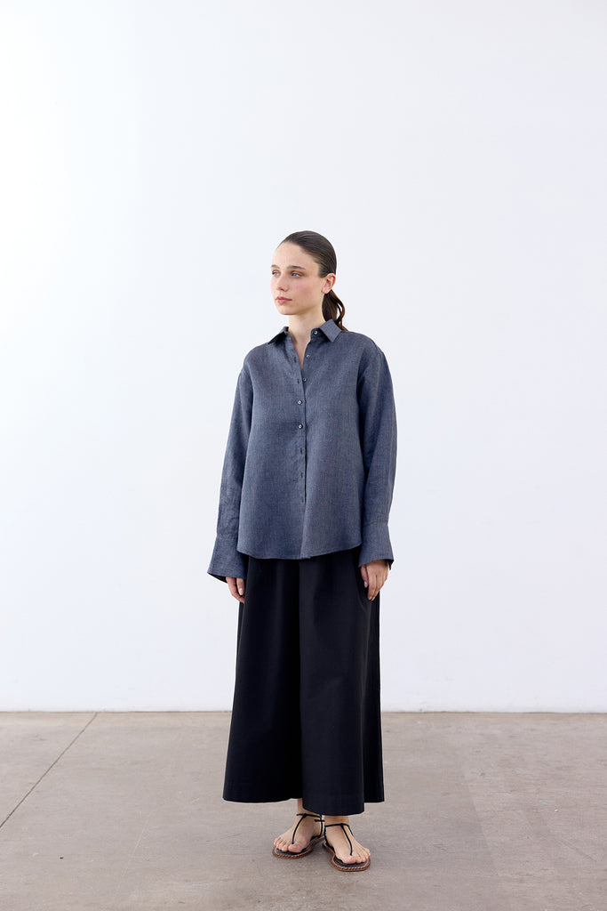 Buttoned Linen Shirt - Piedra