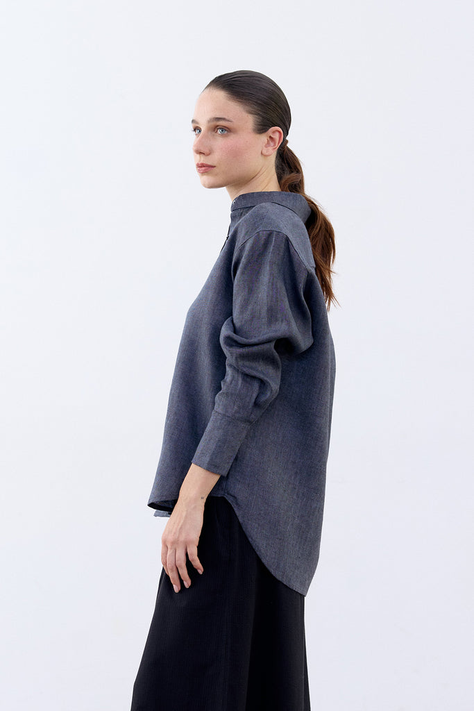 Buttoned Linen Shirt - Piedra