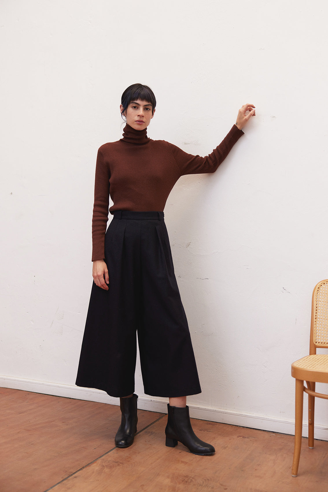 Wool Culottes, Winter Wide Leg Pants, Wool Trousers, Skirt Pants