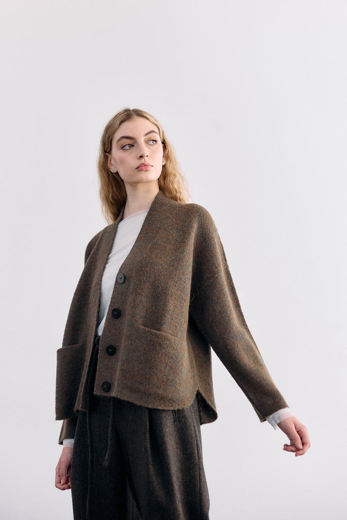 Felted Alpaca Cardigan - Bosque